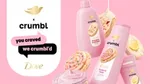 Werbeanzeige für die in Zusammenarbeit mit Crumbl Cookies entstandene Körperpflegeserie von Dove