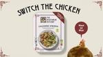 Abgebildet sind das Produkt „Chickeriki Streifen“ und ein Huhn in dessen Sprechblase steht „Mast ist Mist“. Darüber steht „Switch the Chicken“.